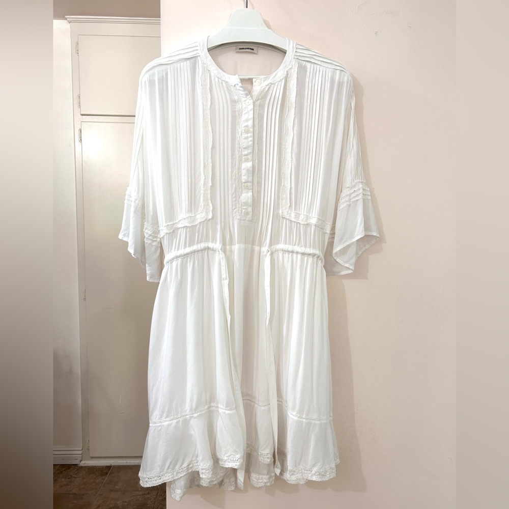 zadig & voltaire white lace dress -S